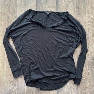 Black Express Long Sleeve Oversized Shirt - Size Small
